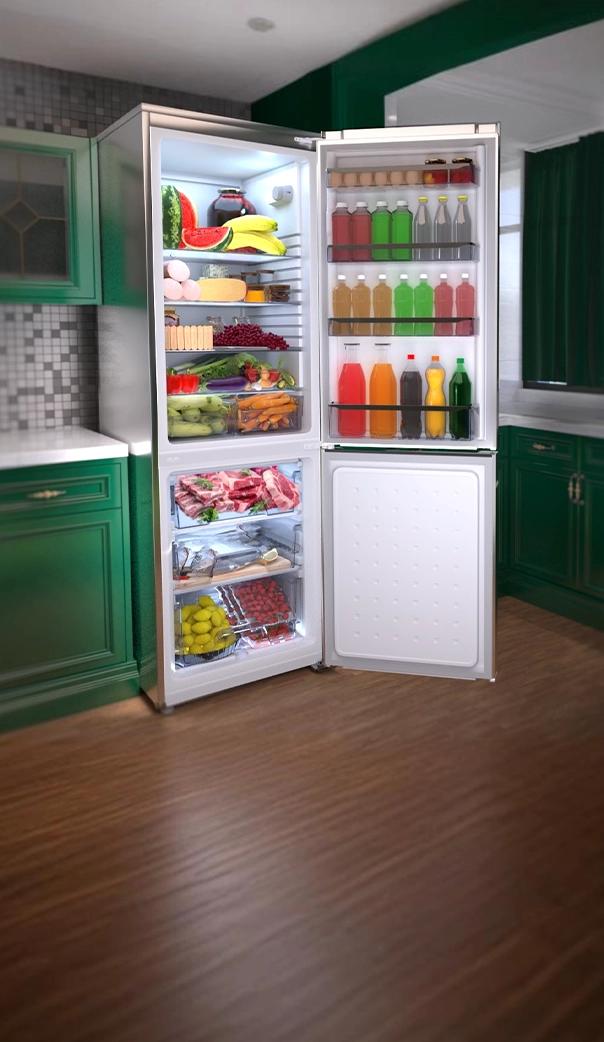 Mobile view of the refrigerator animation